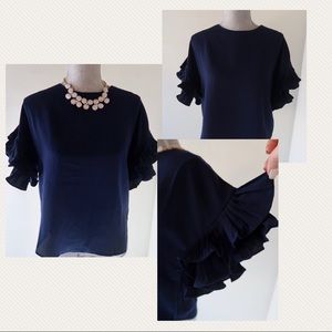 LULU- Navy and Mauve Bell Sleeves Top